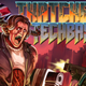 Margaret Thatcher, having been transformed into a cyberdemon with a gun for her left arm, attacks the Doom guy in a shattered hell. The words "Thatcher's Techbase" hang in the air in a metal as hell font.